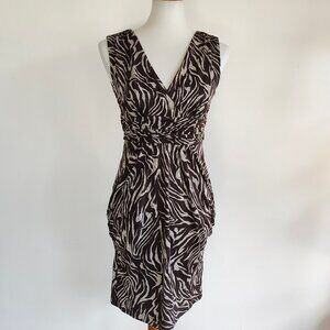 Iz Byer Black and Gray Abstract Sleeveless Dress XS